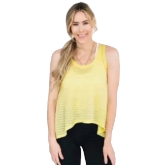 ZYIA Tops - Zyia Active Lemon Nimbus Split Back Yellow Athletic Tank Top Women’s Large